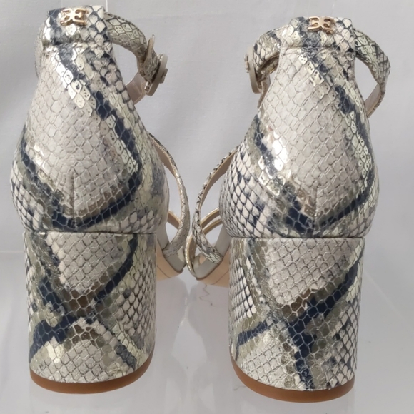 Sam Edelman Snakeskin Block Heel Sandals - Picture 3 of 4